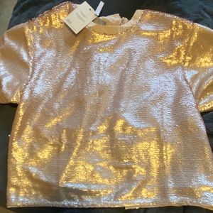 Oversized Gold sequin top